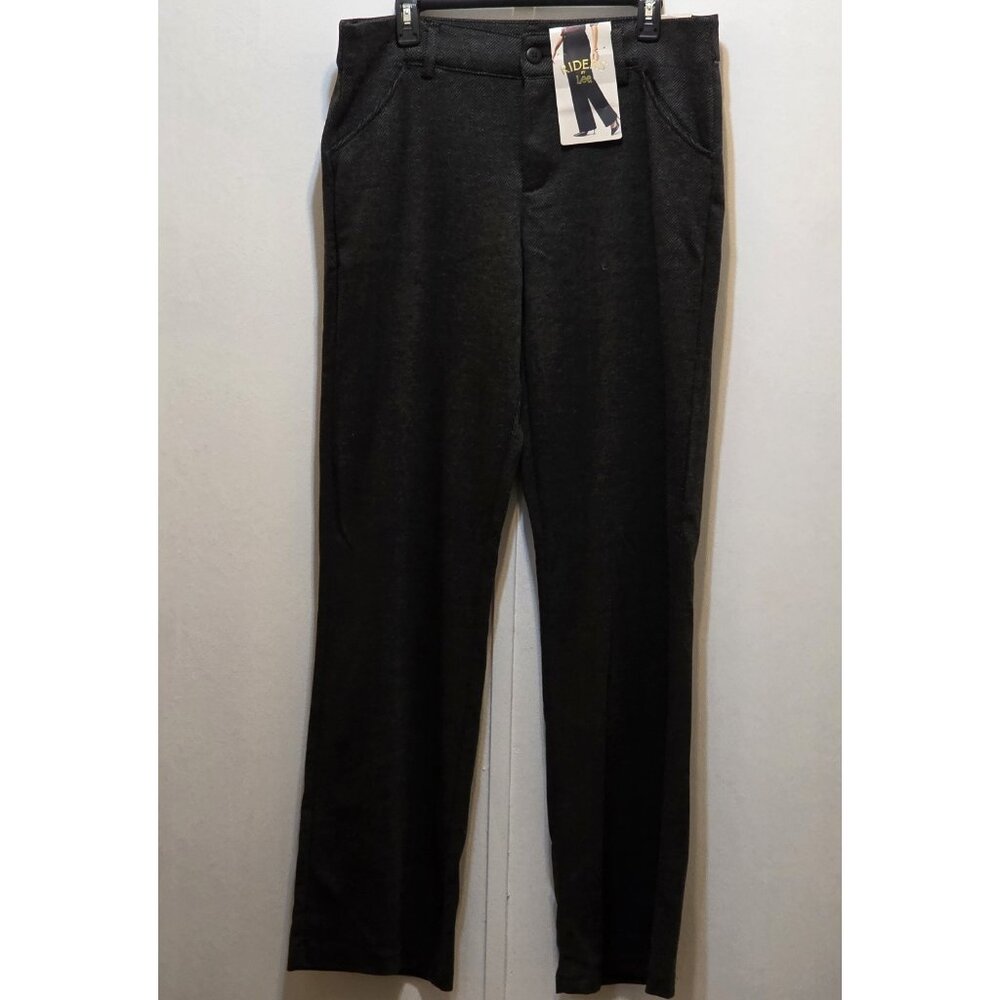 Riders by Lee MidRise Trouser Herringbone Dark Gray Pants 16 L W36BT14